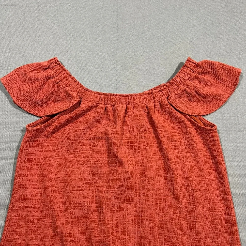 Madewell‎ Dress Texture & Thread Off The Shoulder Burnt Orange Women's XS K8469